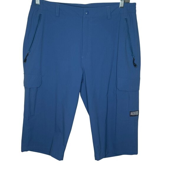 Mens Outdoor Cargo Shorts 36 Blue Quick-Dry Nylon-Spandex Stretch 2XL - Picture 1 of 10